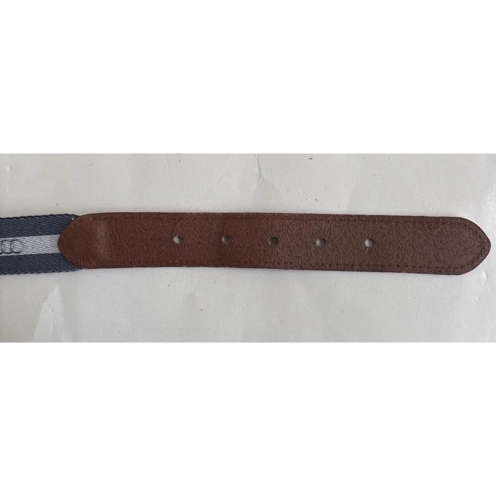 Mens Reversible Fox Head/Audi Devon 1.25” Wide Web & Leather Belt Size 44